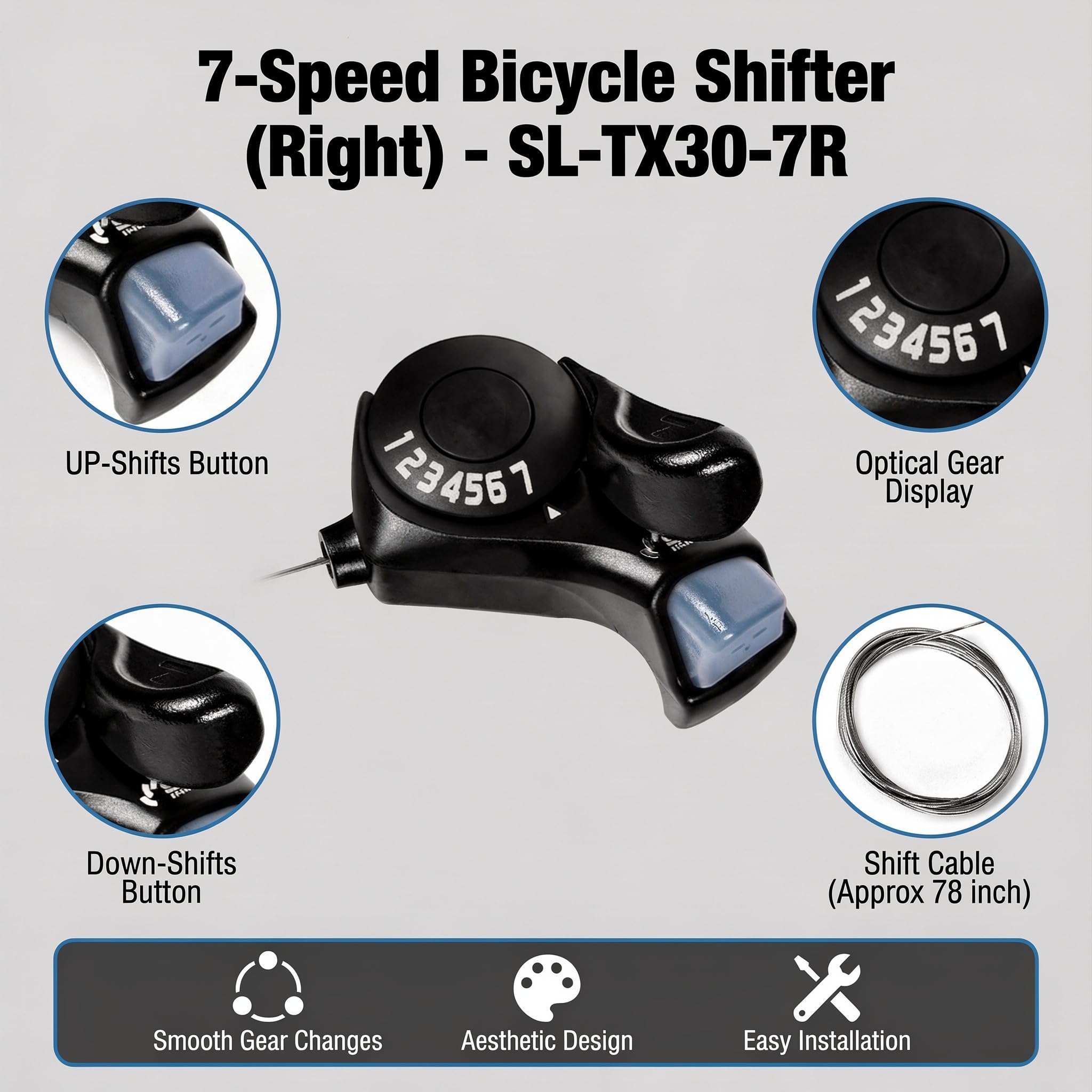 Amazon.com : SOONHUA Bike Shifter SL-TX30-3x7, 1 Pair Bike Thumb